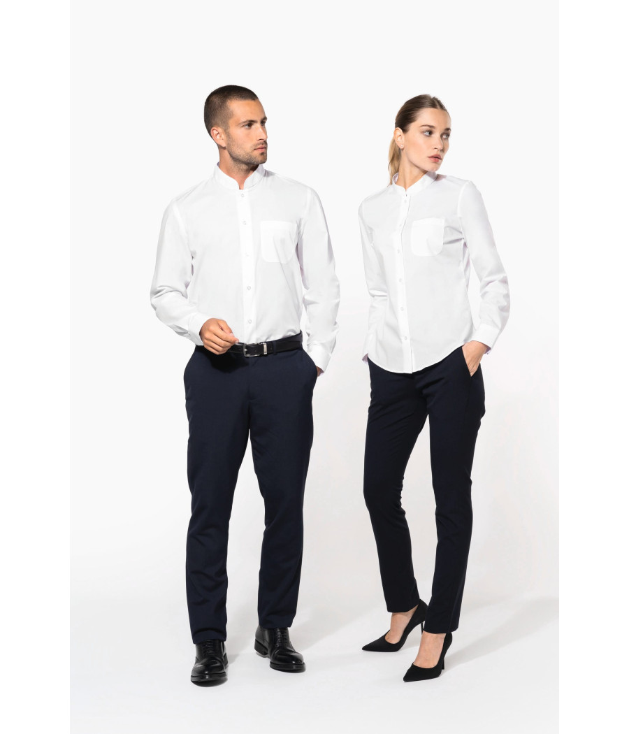 Chemise col mao manches longues