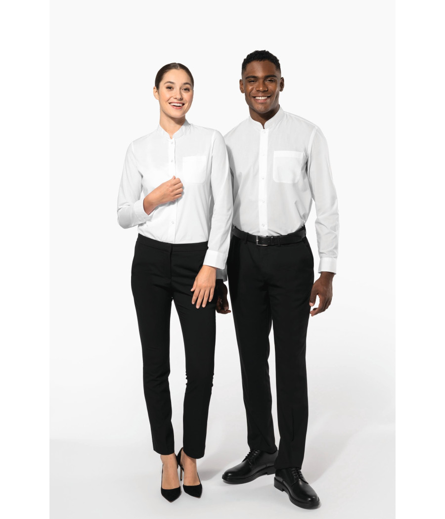 Chemise col mao manches longues