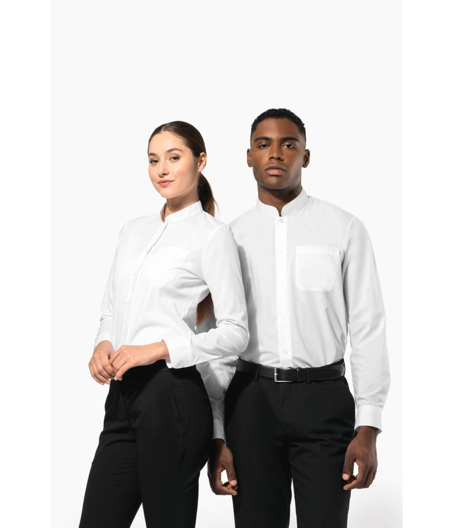 Chemise col mao manches longues