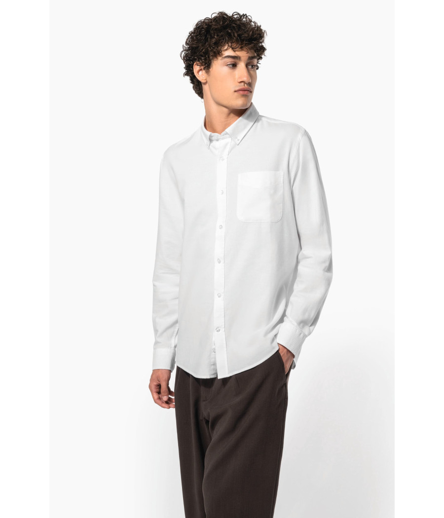 Chemise Oxford lavée manches longues