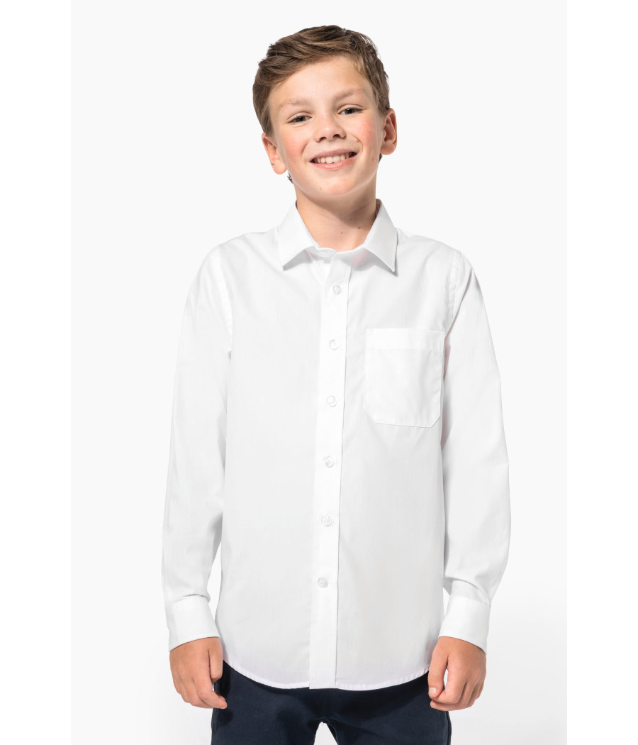 Chemise popeline manches longues enfant