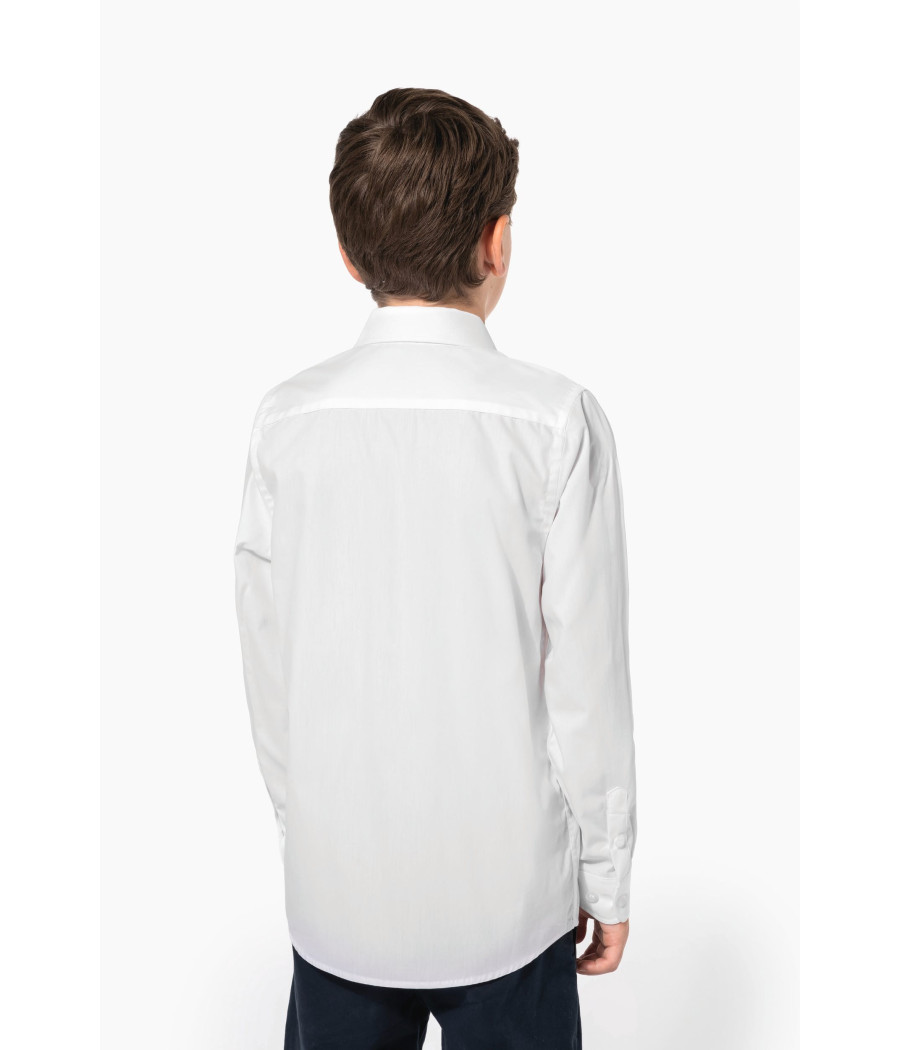 Chemise popeline manches longues enfant