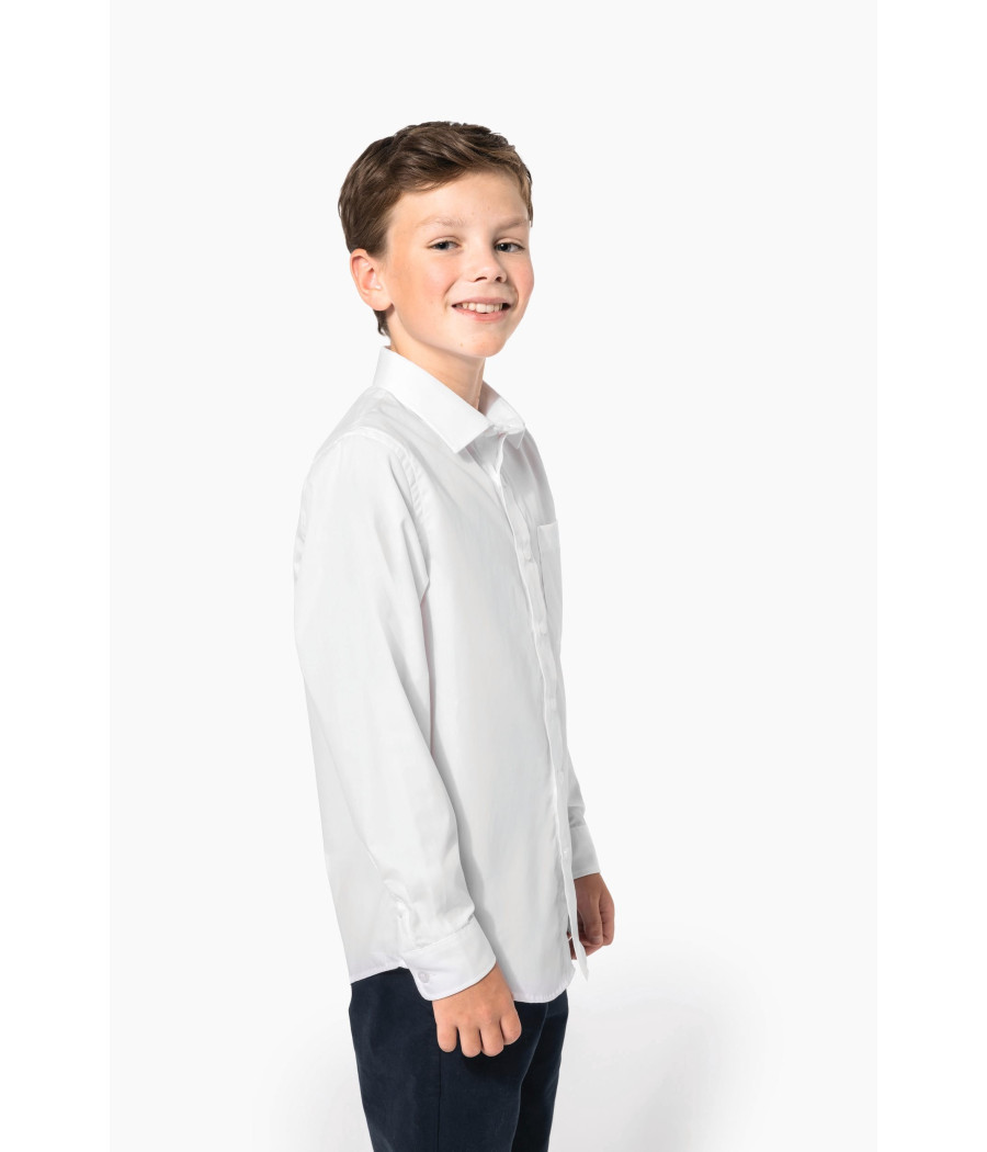 Chemise popeline manches longues enfant