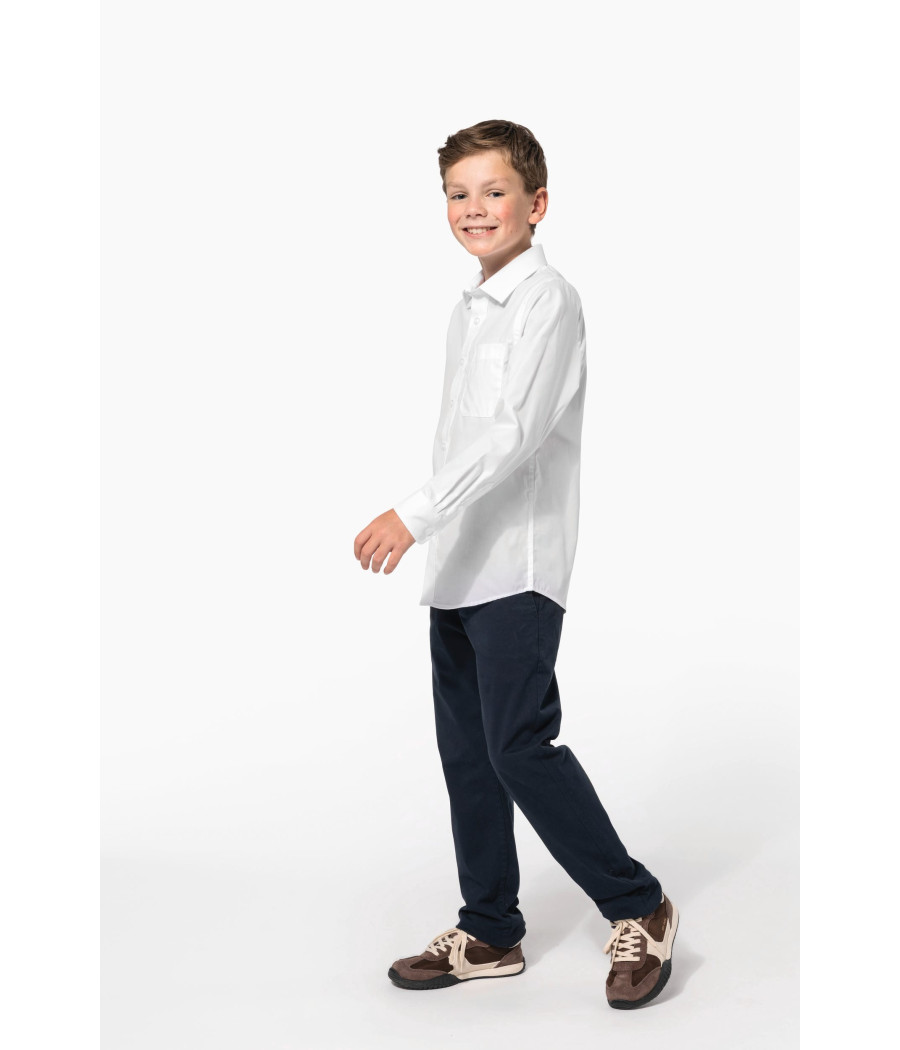 Chemise popeline manches longues enfant