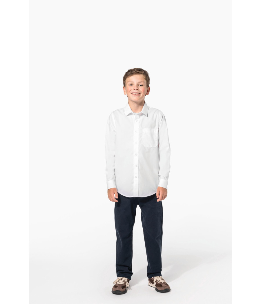 Chemise popeline manches longues enfant