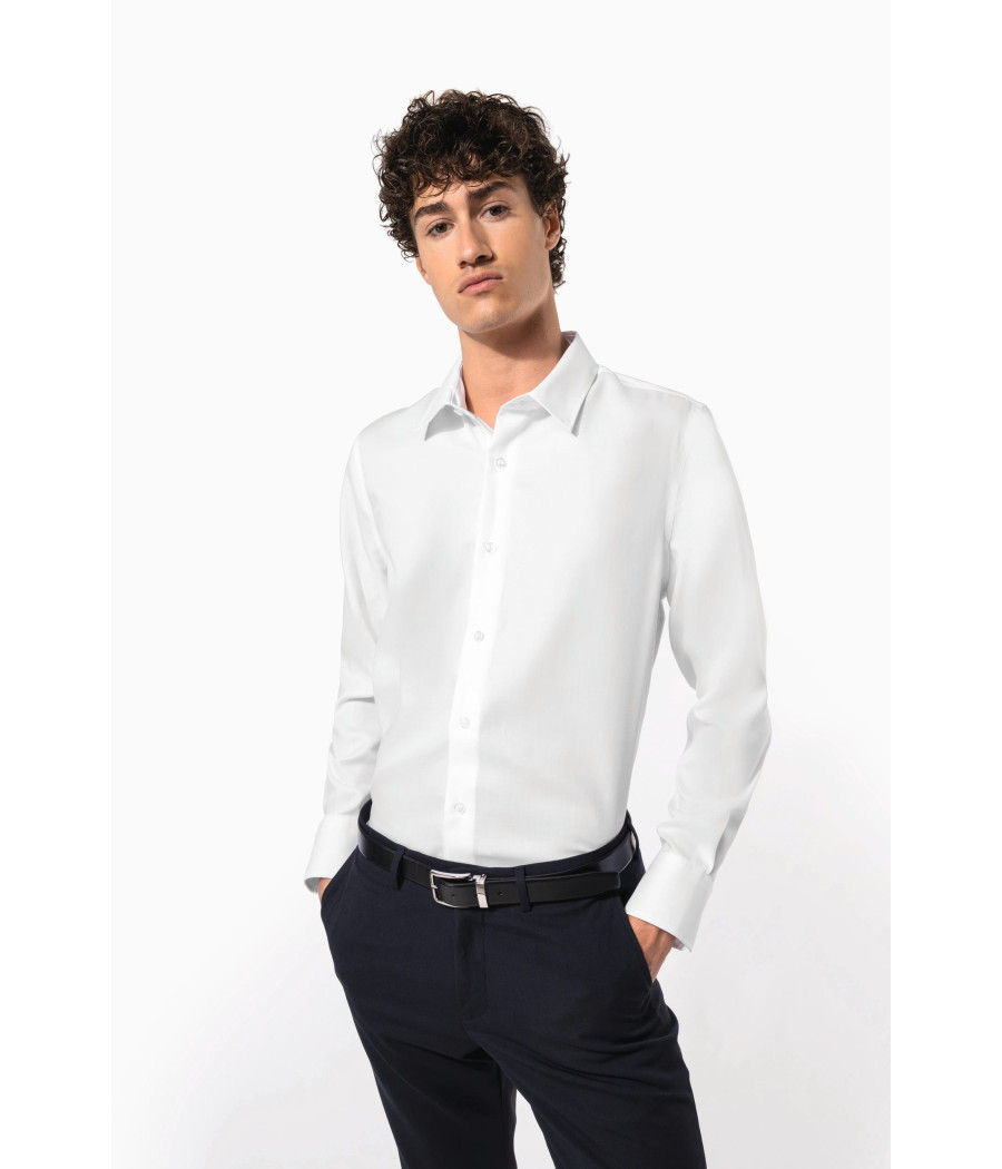 Chemise ajustée manches longues sans repassage