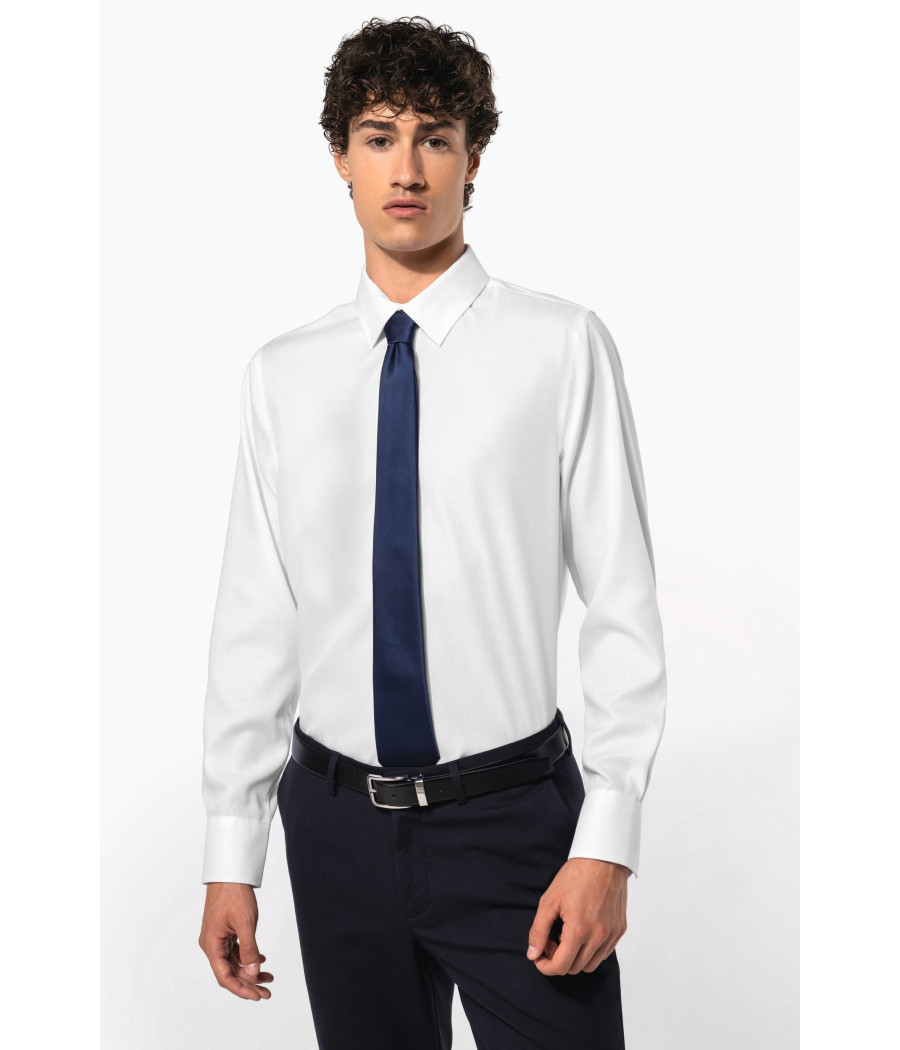 Chemise ajustée manches longues sans repassage