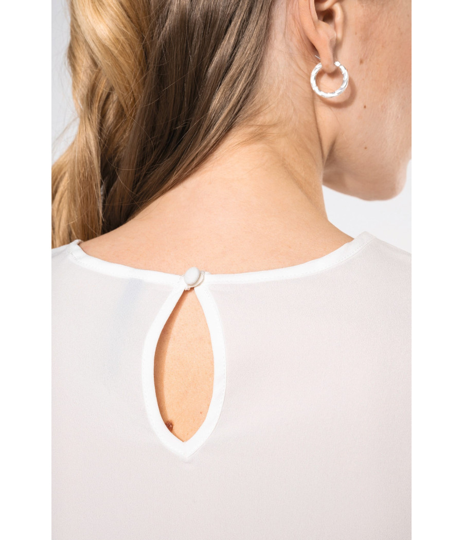 Blouse crêpe manches courtes femme