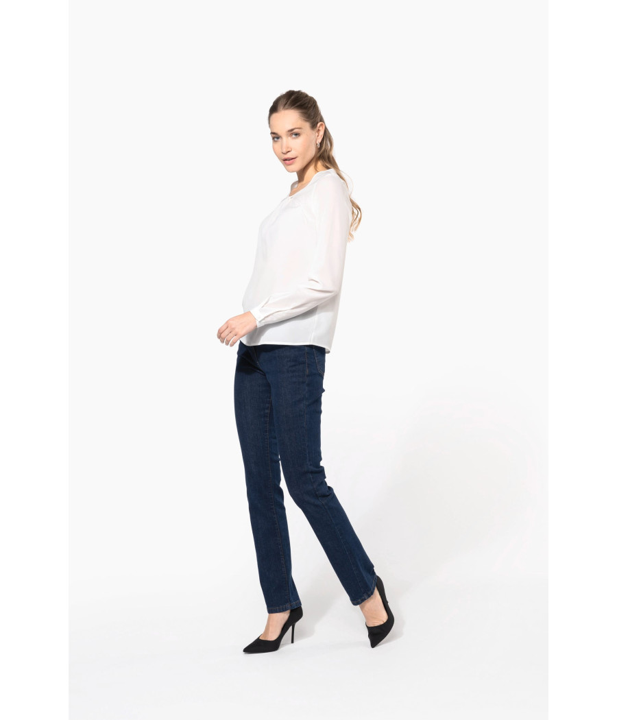 Blouse crêpe manches longues femme