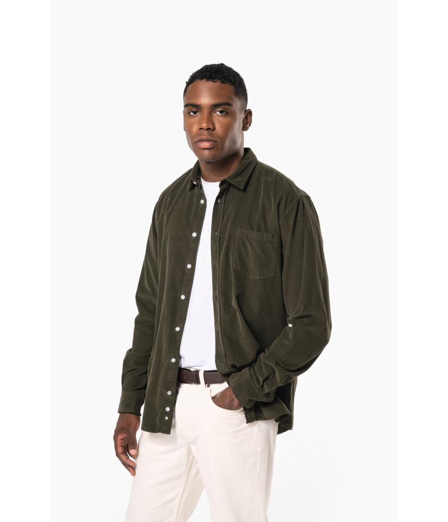 Chemise manches longues en velours homme