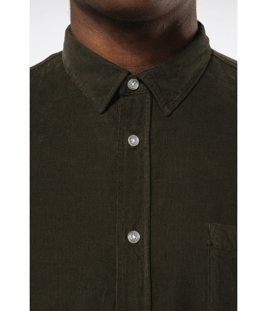 Chemise manches longues en velours homme