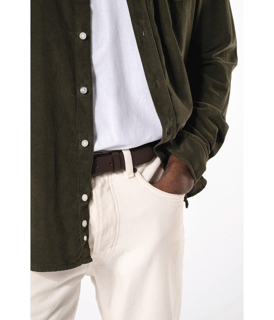 Chemise manches longues en velours homme