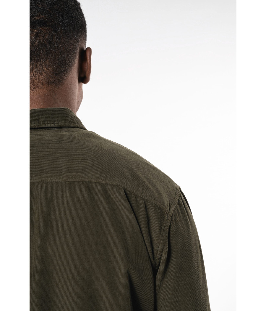 Chemise manches longues en velours homme