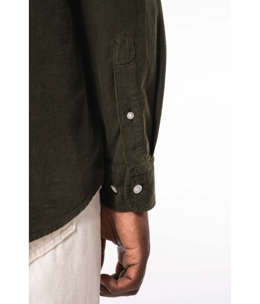 Chemise manches longues en velours homme