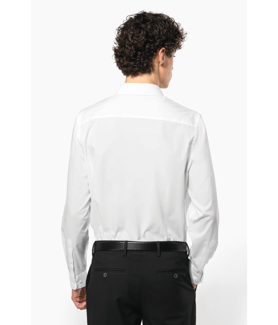 Chemise popeline polycoton sans poche entretien facile homme