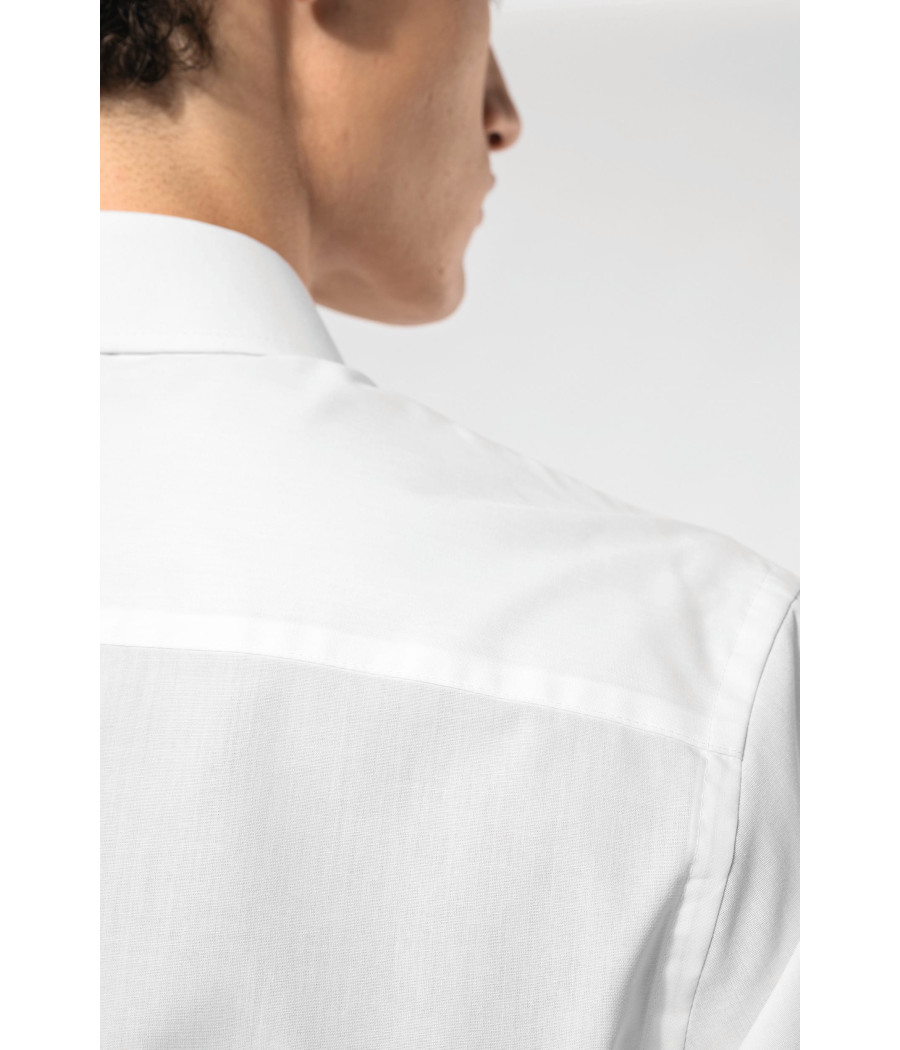 Chemise popeline polycoton sans poche entretien facile homme