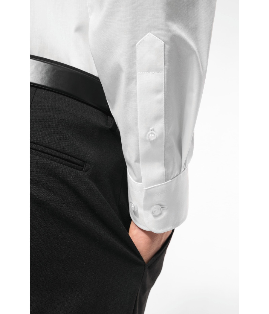 Chemise popeline polycoton sans poche entretien facile homme