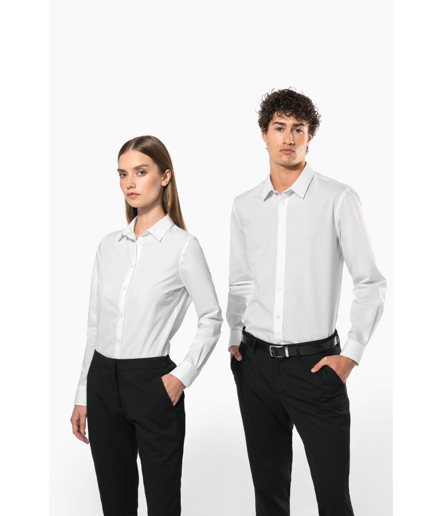 Chemise popeline polycoton sans poche entretien facile homme