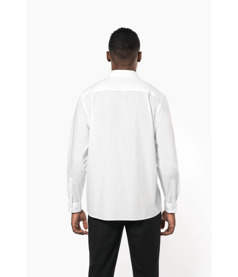 Chemise popeline polycoton sans poche entretien facile homme