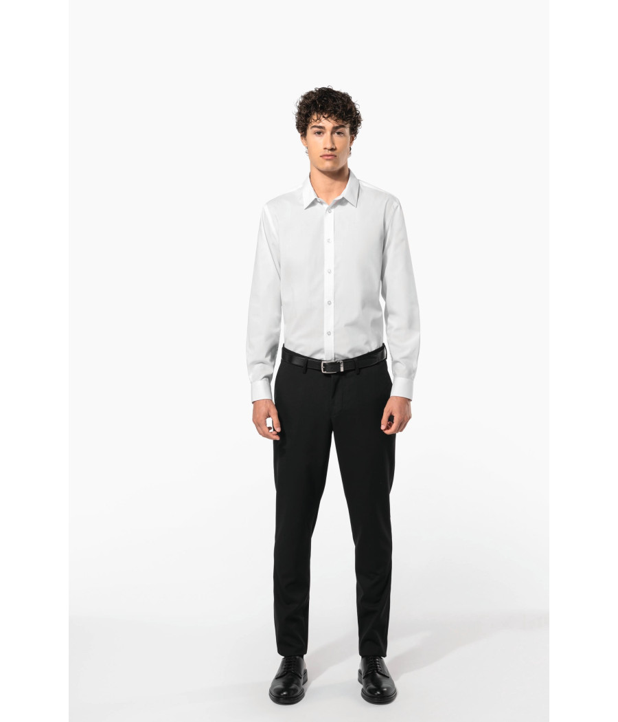 Chemise popeline polycoton sans poche entretien facile homme