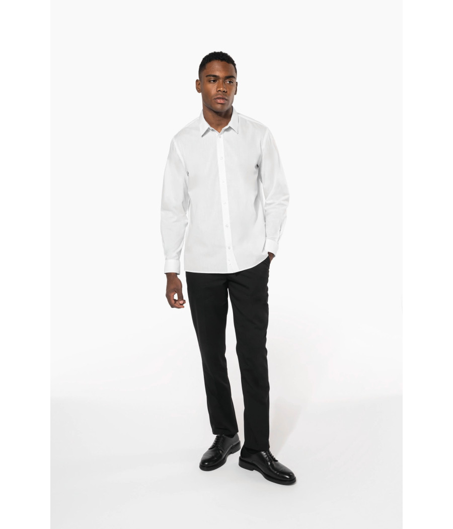 Chemise popeline polycoton sans poche entretien facile homme