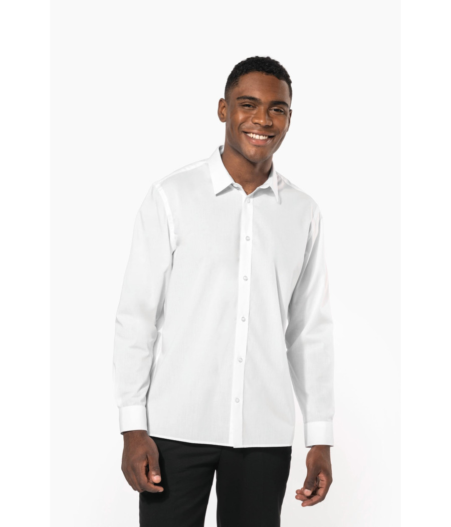 Chemise popeline polycoton sans poche entretien facile homme