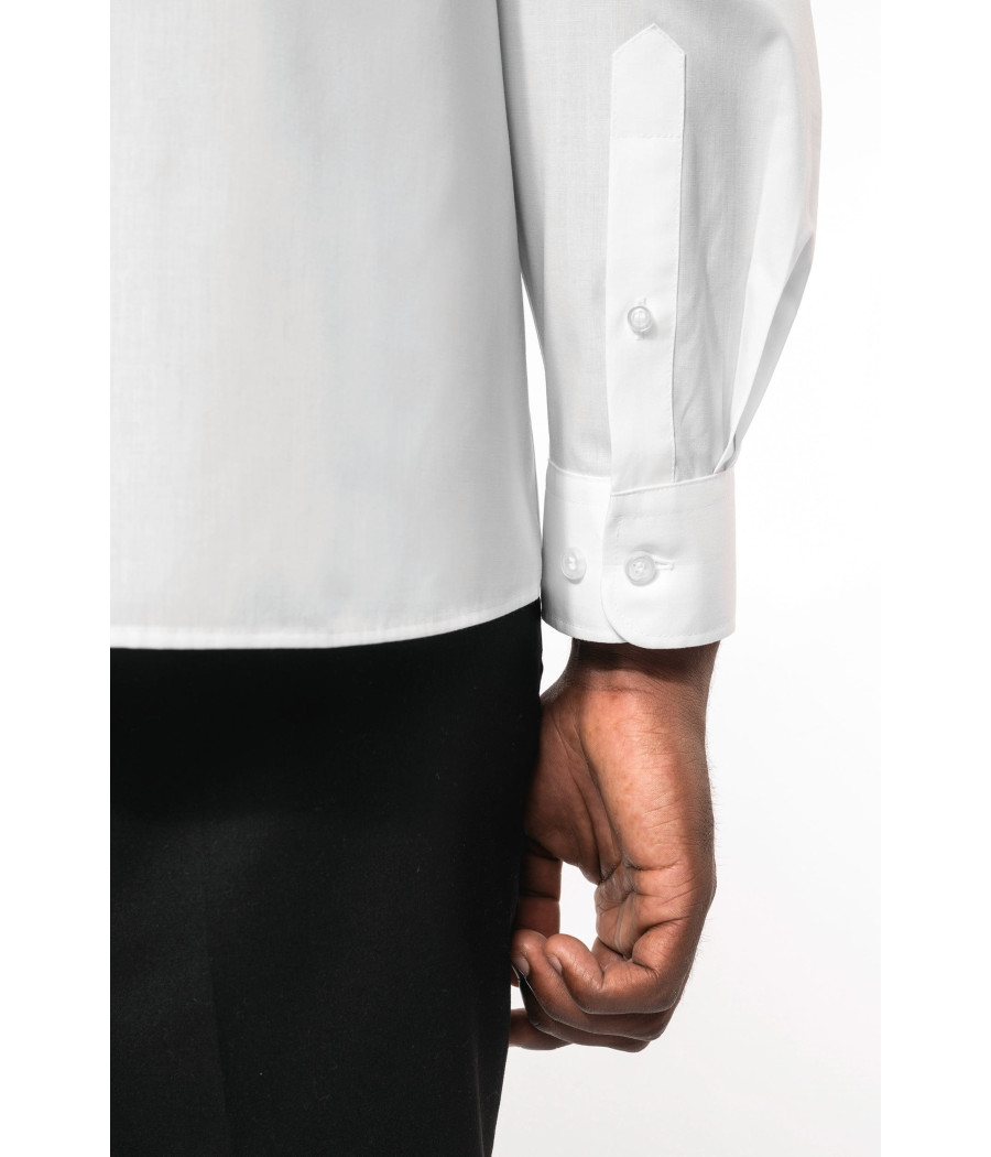 Chemise popeline polycoton sans poche entretien facile homme