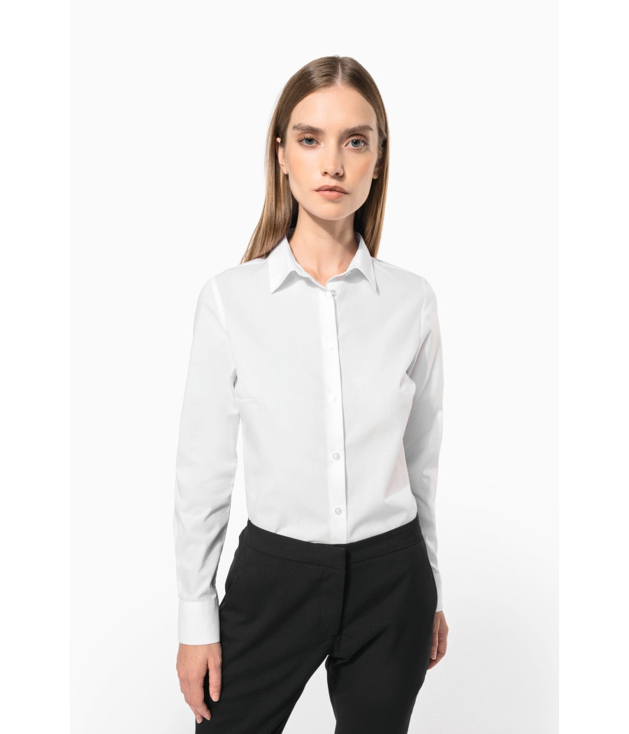 Chemise popeline polycoton sans poche entretien facile femme