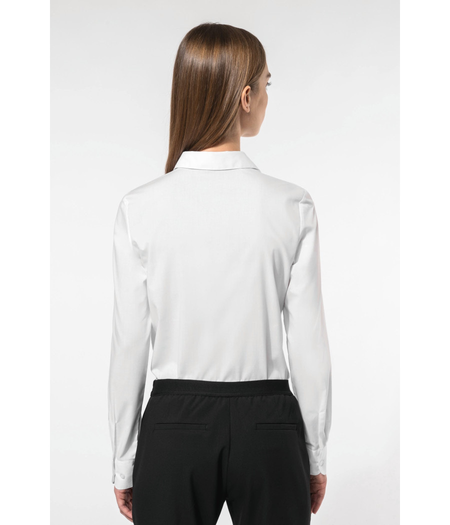 Chemise popeline polycoton sans poche entretien facile femme