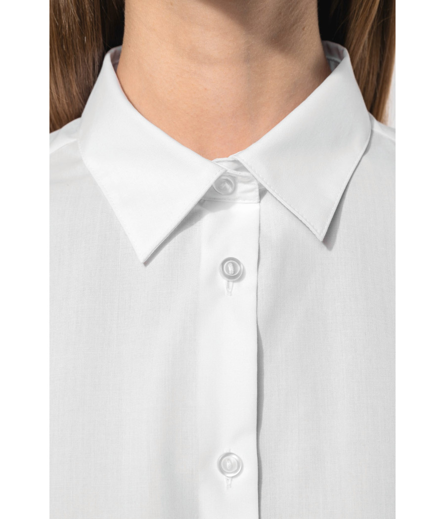 Chemise popeline polycoton sans poche entretien facile femme