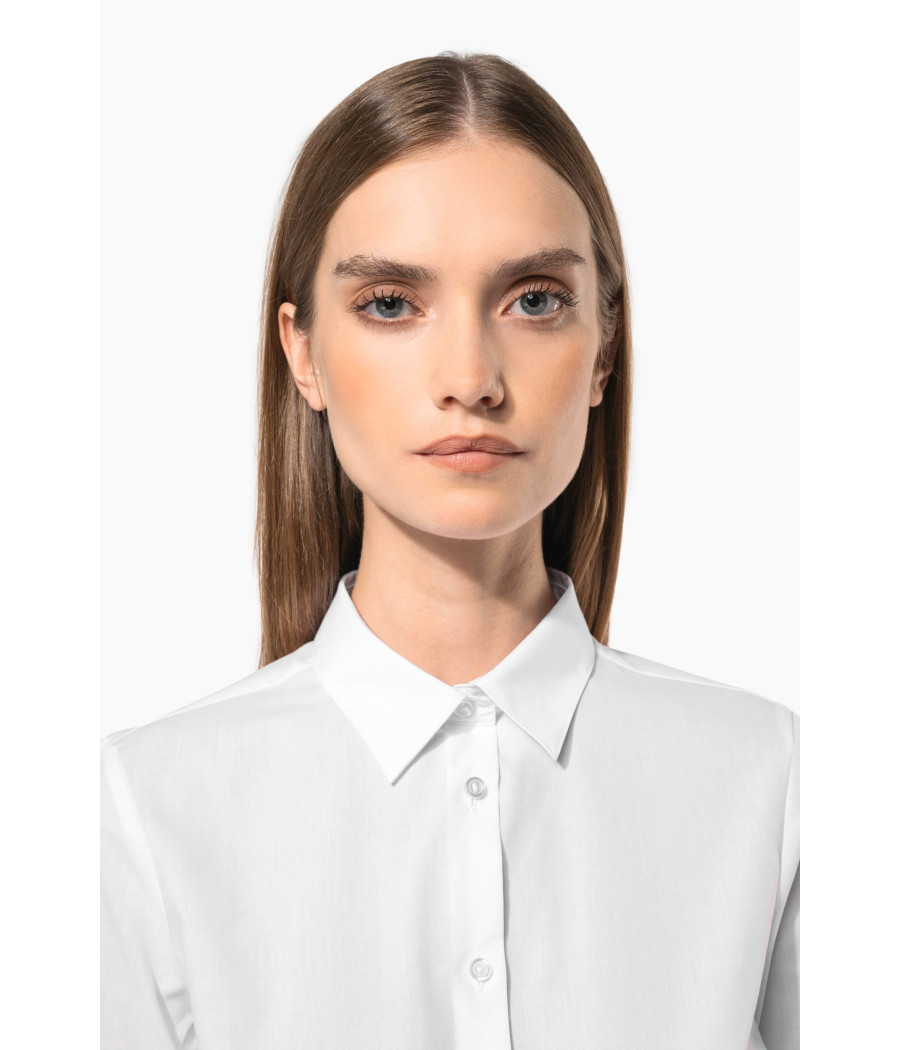Chemise popeline polycoton sans poche entretien facile femme