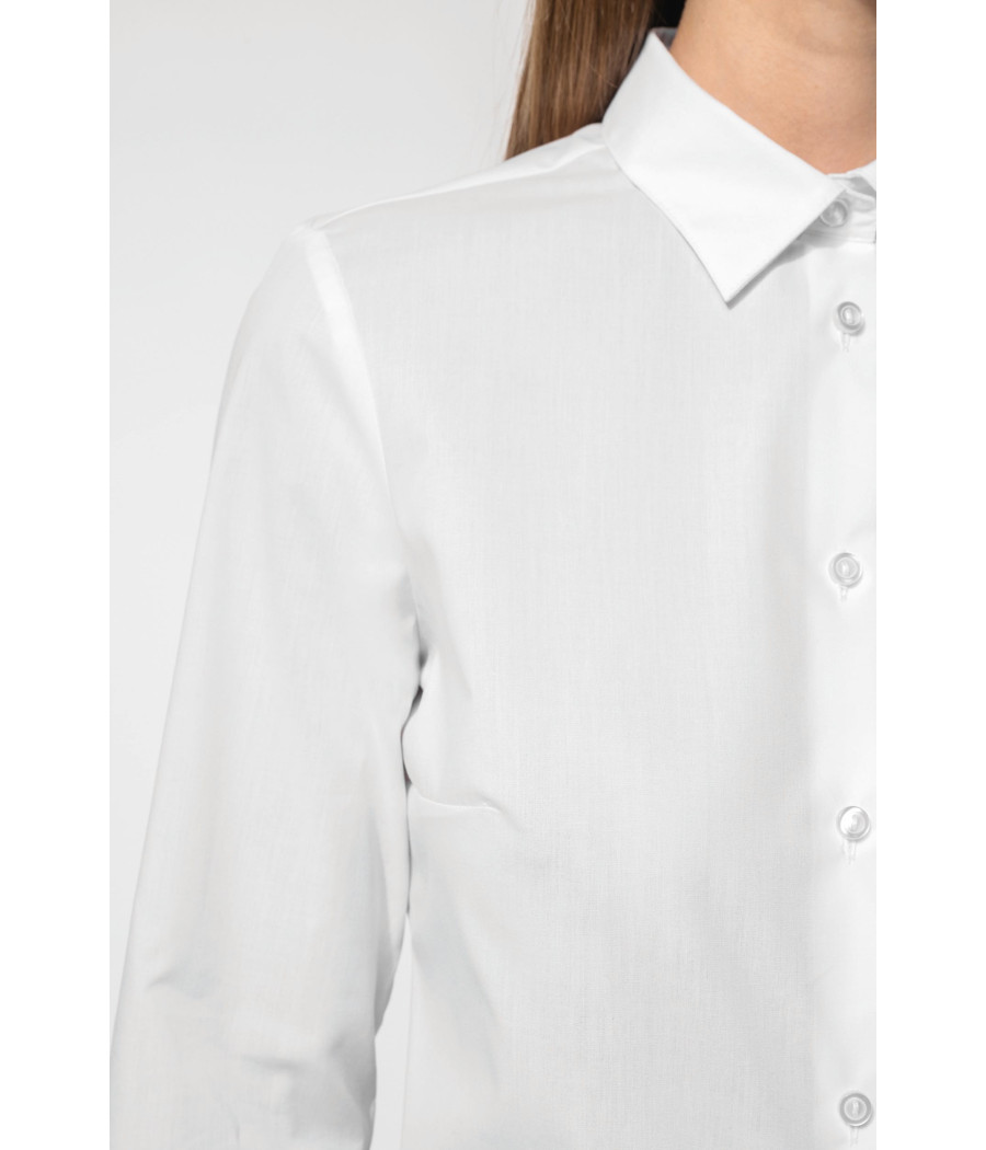 Chemise popeline polycoton sans poche entretien facile femme