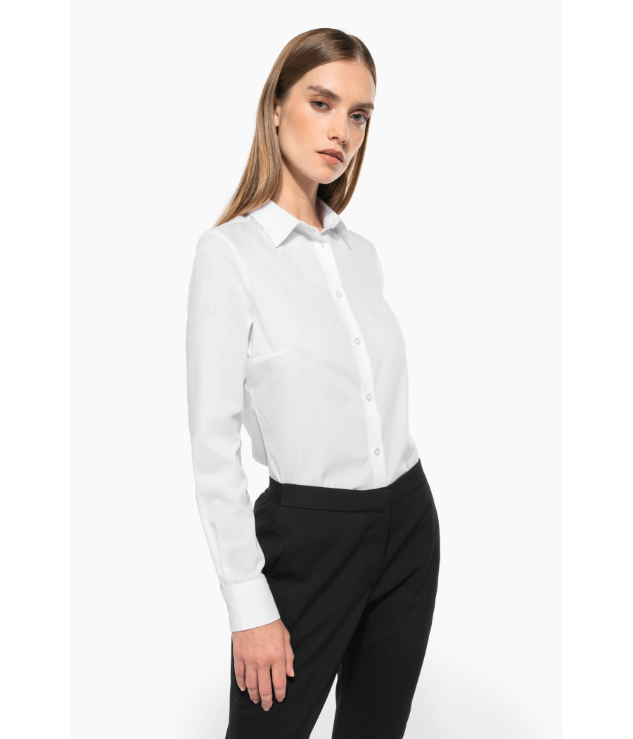 Chemise popeline polycoton sans poche entretien facile femme