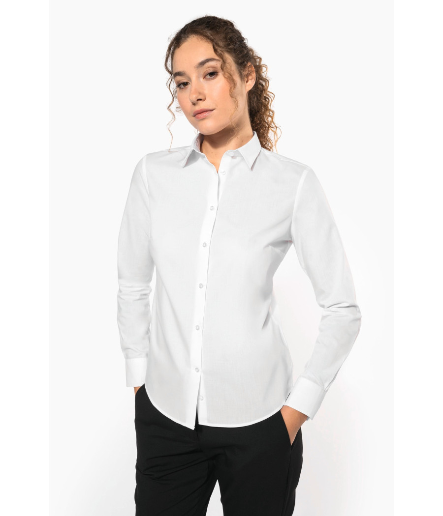 Chemise popeline polycoton sans poche entretien facile femme