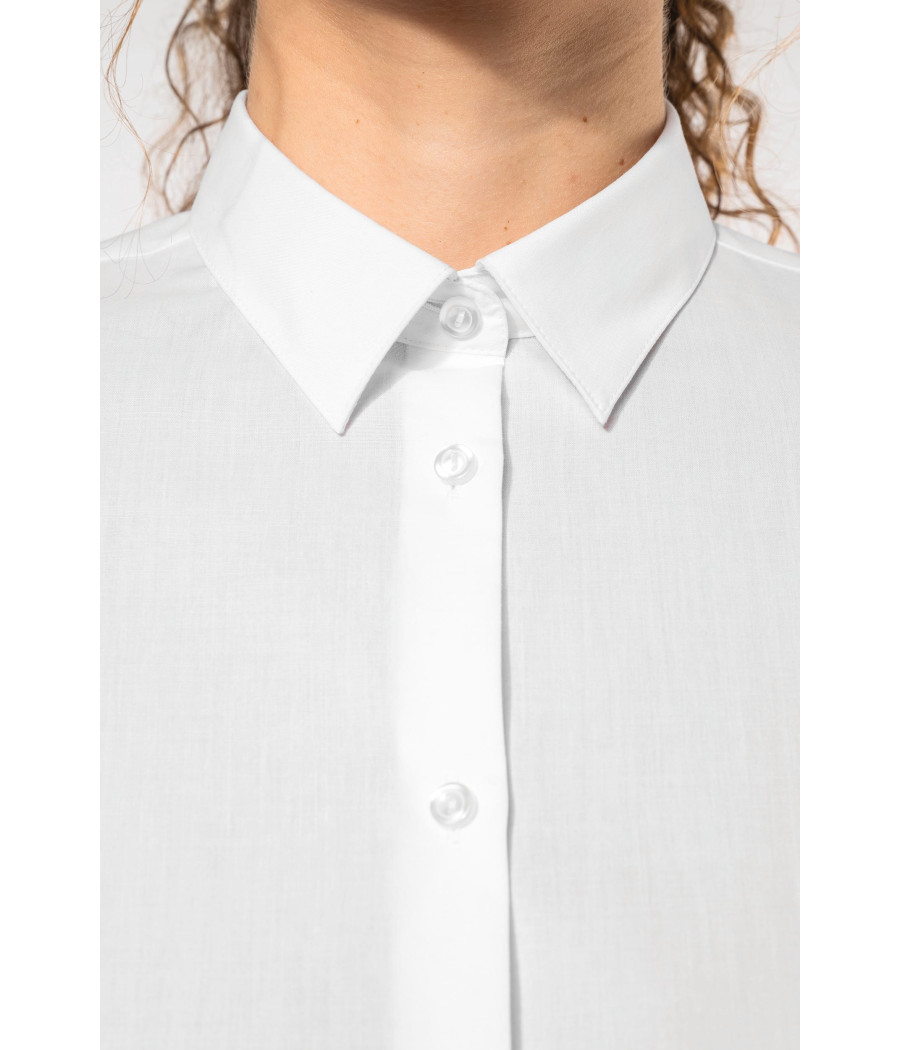 Chemise popeline polycoton sans poche entretien facile femme