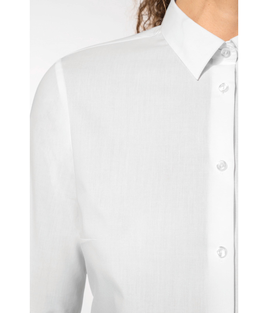 Chemise popeline polycoton sans poche entretien facile femme