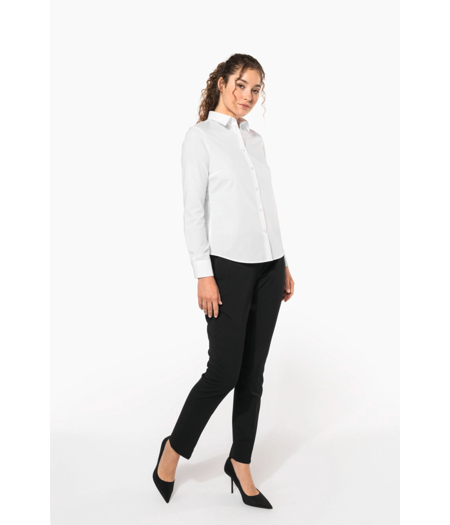 Chemise popeline polycoton sans poche entretien facile femme