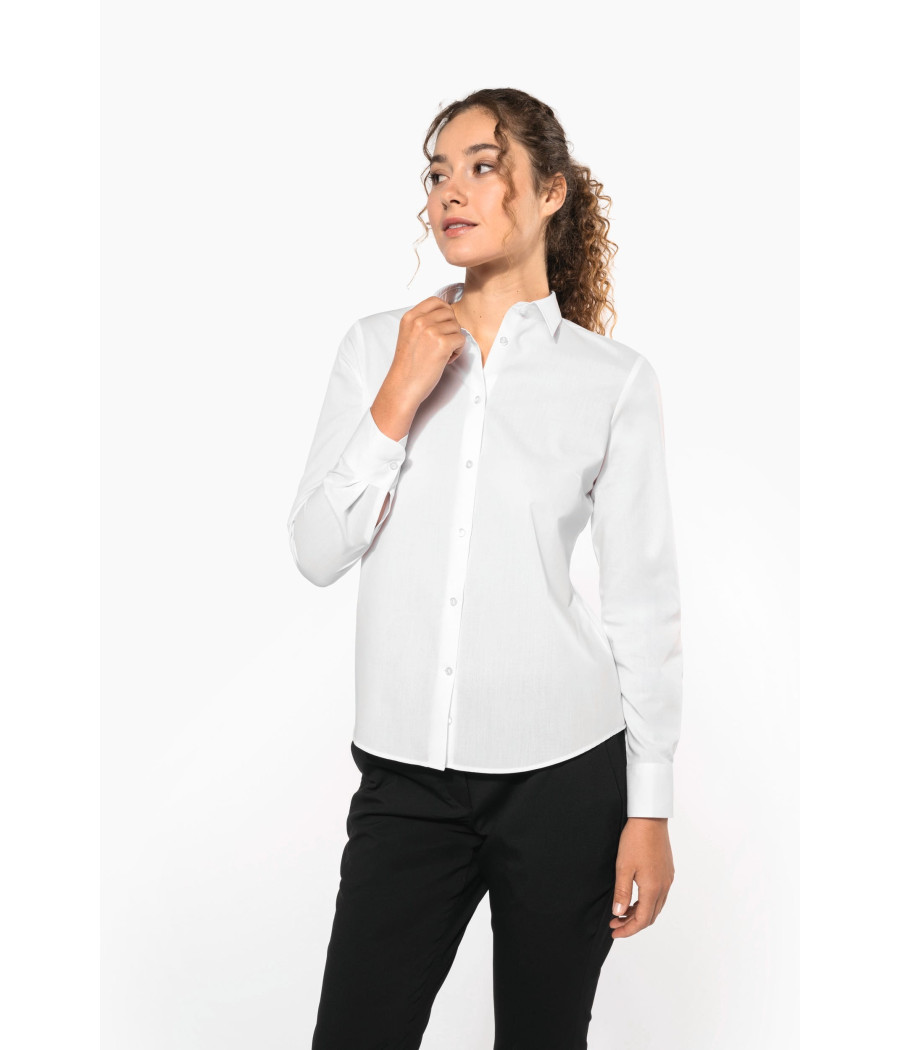 Chemise popeline polycoton sans poche entretien facile femme