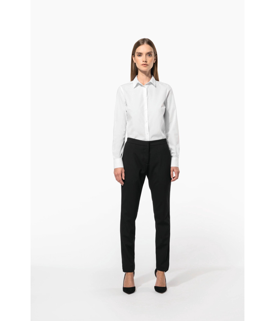 Chemise popeline polycoton sans poche entretien facile femme