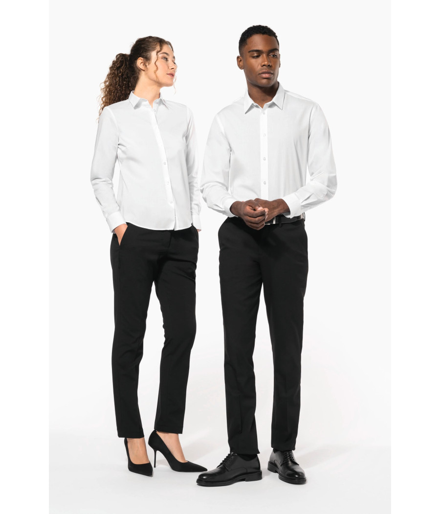 Chemise popeline polycoton sans poche entretien facile femme