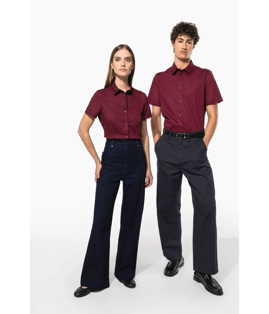 Chemise coton / élasthanne manches courtes