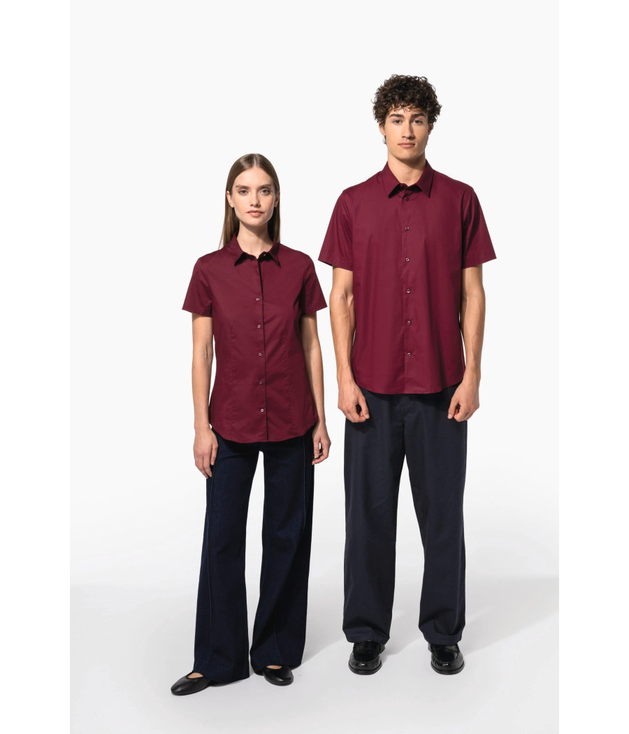 Chemise coton / élasthanne manches courtes