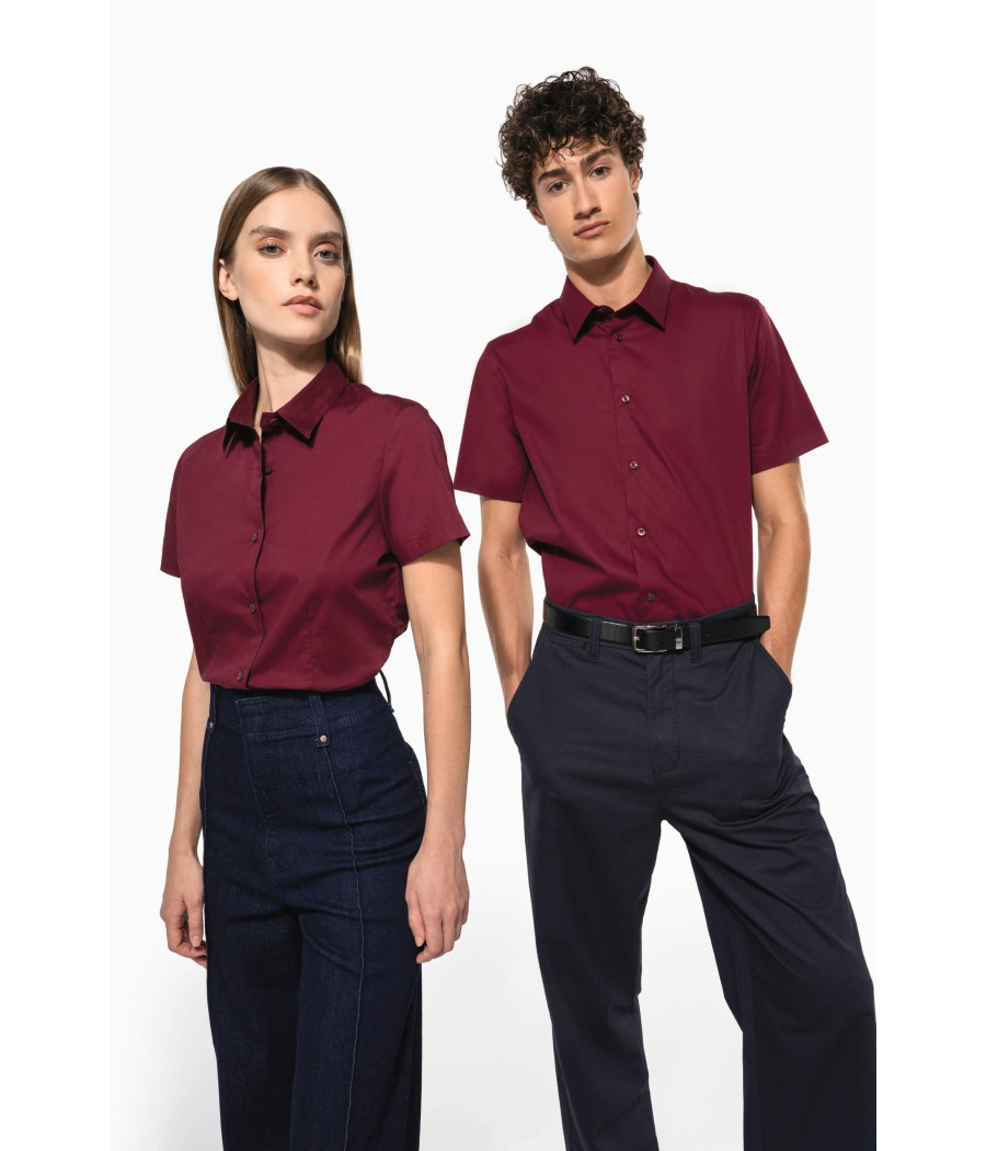 Chemise coton / élasthanne manches courtes