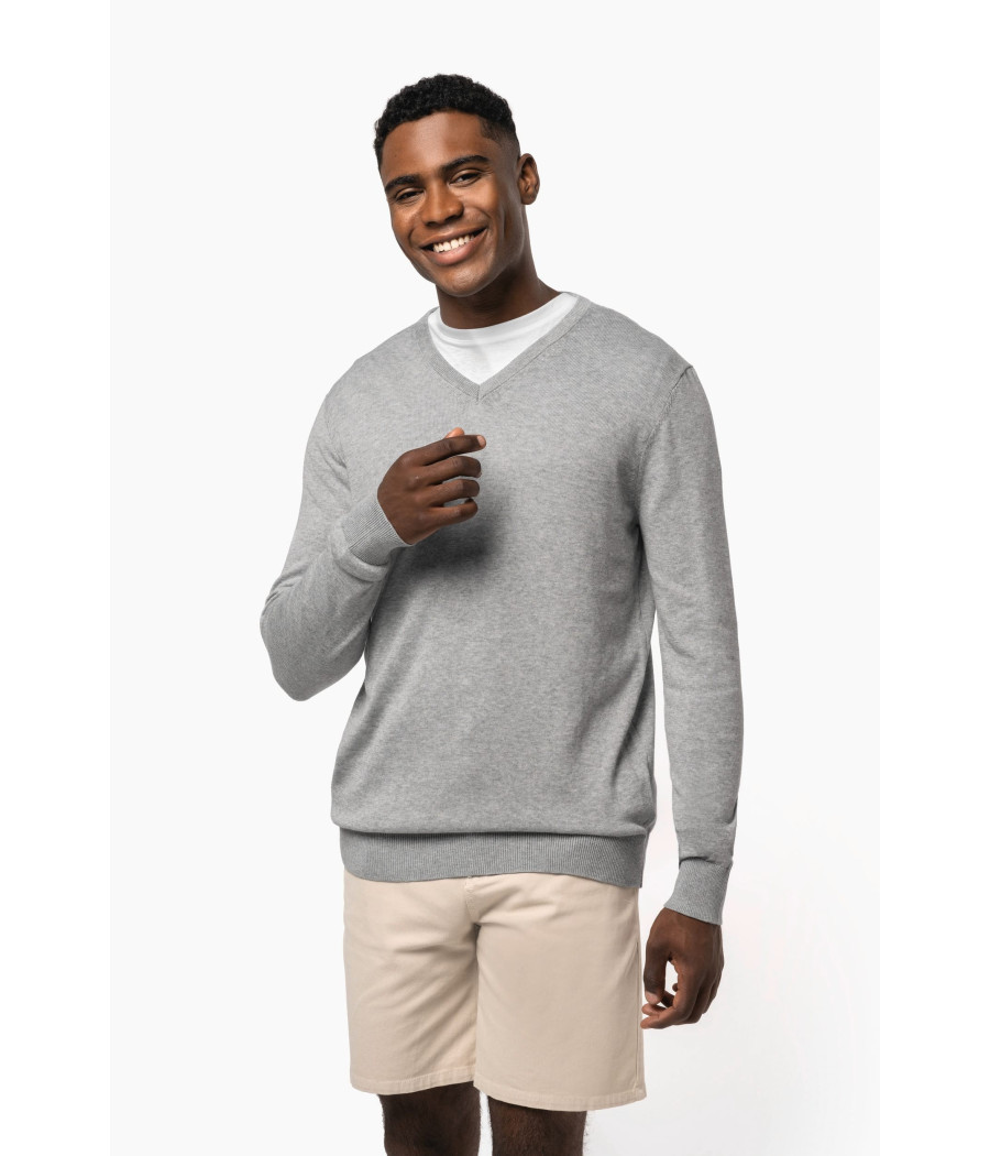 Pull col en V écoresponsable homme