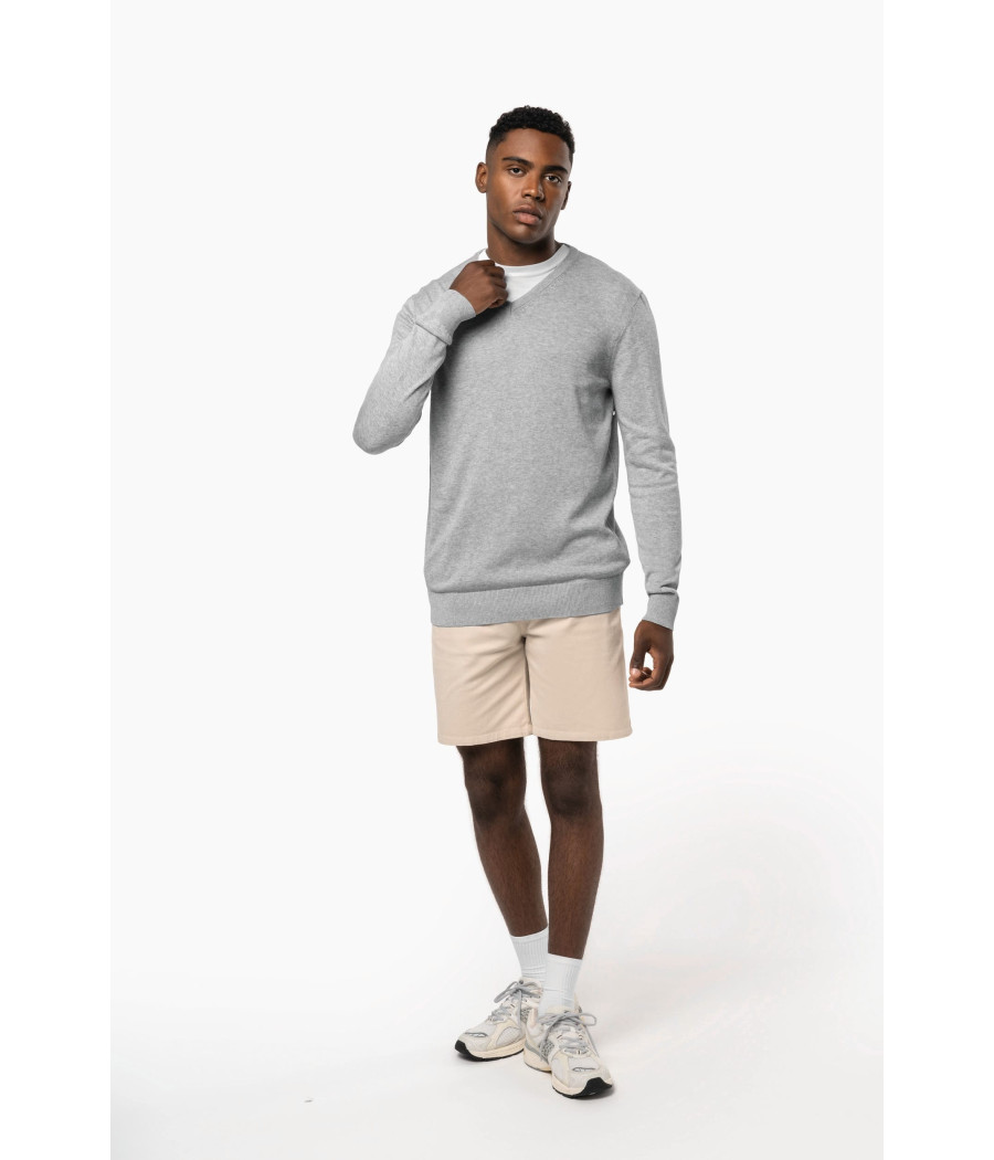 Pull col en V écoresponsable homme