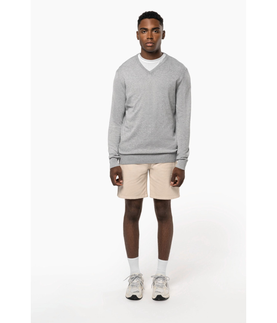 Pull col en V écoresponsable homme