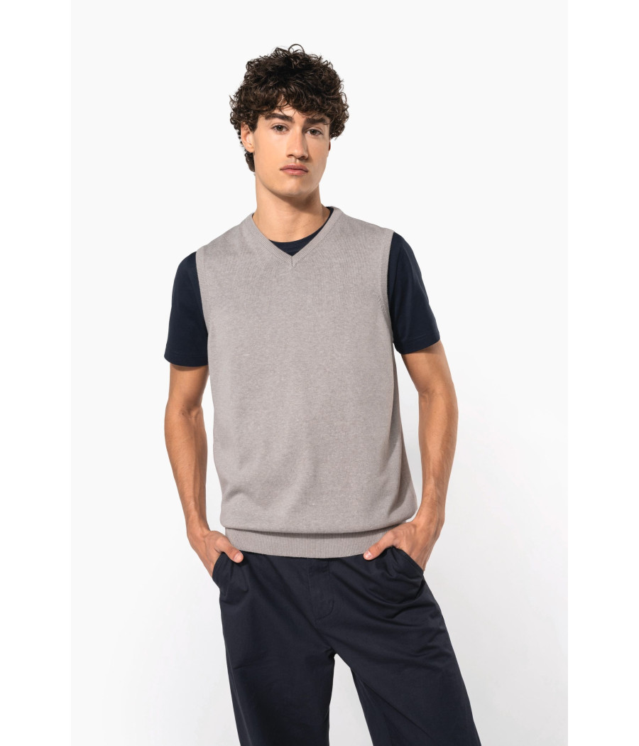 Pull col V sans manches