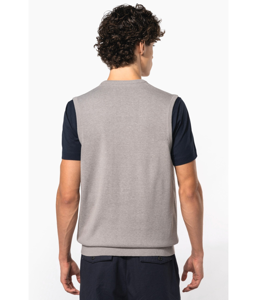 Pull col V sans manches