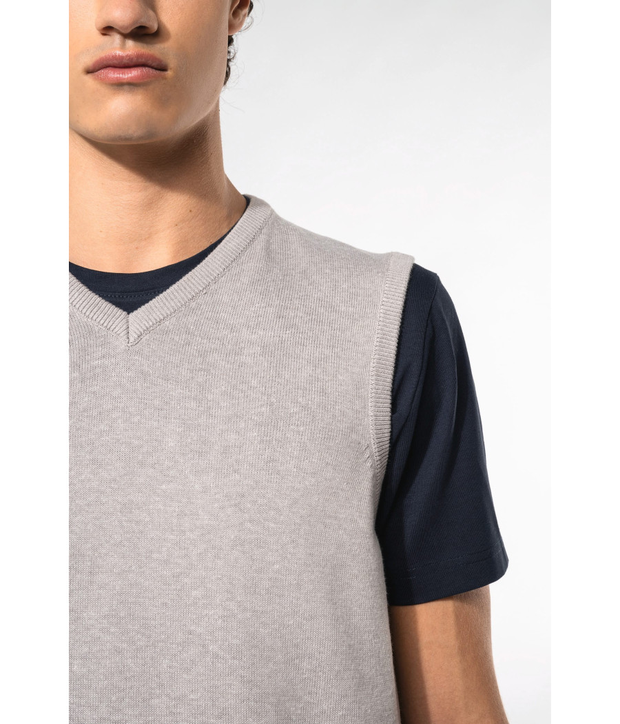 Pull col V sans manches