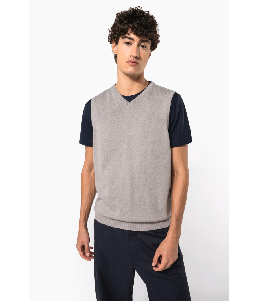 Pull col V sans manches